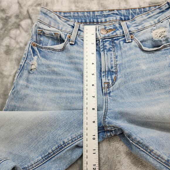 Old Navy Jeans Womens 2 Blue Distressed Mid Rise Skinny Ankle Stretch Denim - Picture 7 of 10